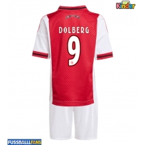 Ajax Kasper Dolberg #9 Heimtrikotsatz Kinder 2025-26 Kurzarm (+ Kurze Hosen)
